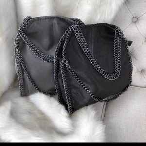 Stella Black tote with gunmetal chains